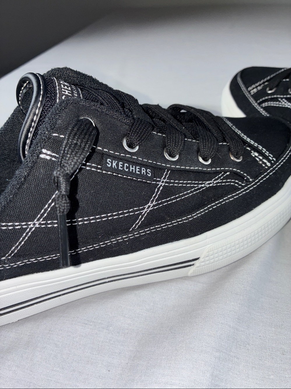 Skechers Street™ Arch Fit® Arcade -black canvas mule sneakers Sz 9 EUC - Picture 4 of 8